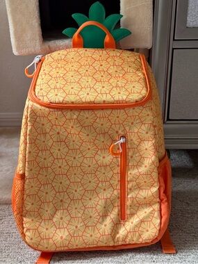 Kids Pineapple-Themed Orange Backpack